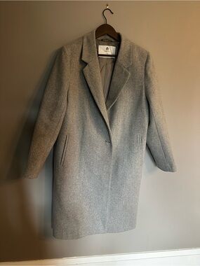 Aritzia Babaton Grey Single-Button Wool Blend Stedman Coat NWOT 2025
